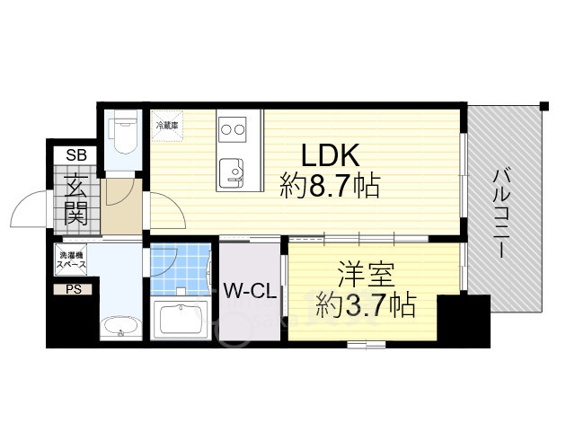 大阪市福島区鷺洲のマンションの間取り