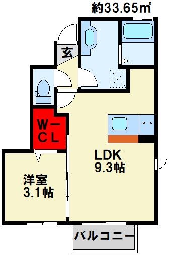 D-room泉台 B棟の間取り