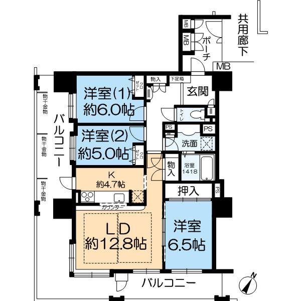 ウェルブ六甲道1番街の間取り