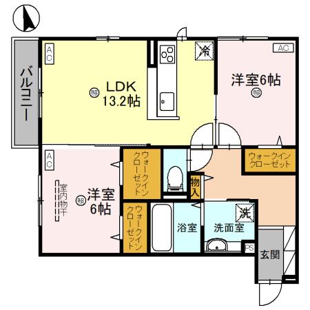 貝塚市澤のアパートの間取り