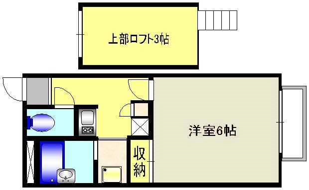 津山市津山口のアパートの間取り