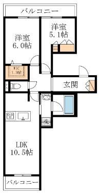 横浜市都筑区池辺町のマンションの間取り