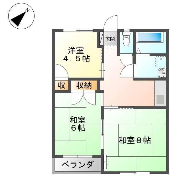 東御市田中のアパートの間取り