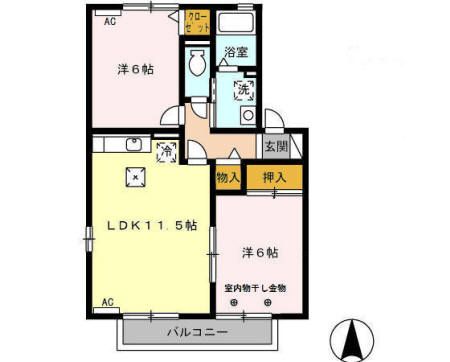 焼津市大村のアパートの間取り