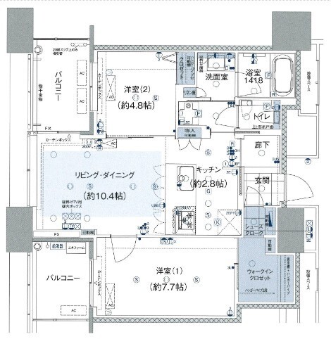 福岡市東区香椎照葉のマンションの間取り