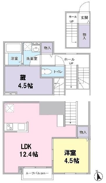 越谷市大字大竹のアパートの間取り