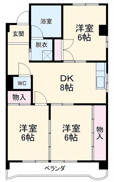 一宮市大和町妙興寺のマンションの間取り