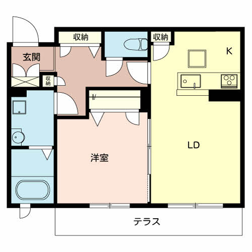 姫路市町坪のアパートの間取り