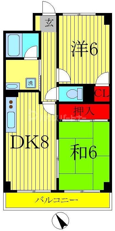 アルデール三郷　B棟の間取り