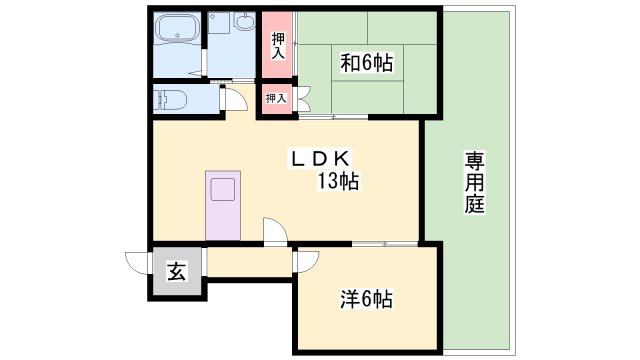 神崎郡市川町西川辺のアパートの間取り