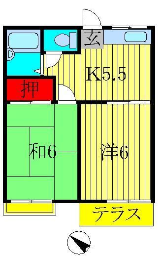 柏市根戸のアパートの間取り