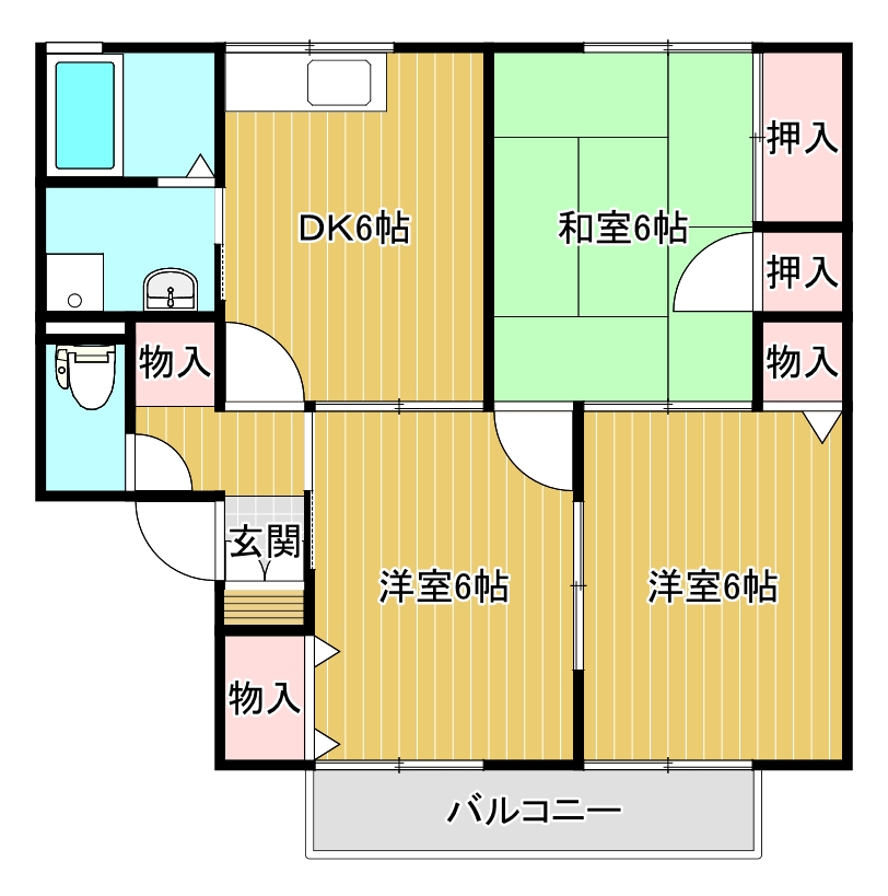 グランディール萌木野Aの間取り