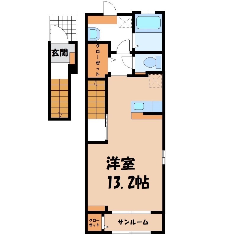 筑西市榎生のアパートの間取り