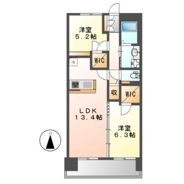 S-RESIDENCE茶屋ヶ坂Eastの間取り