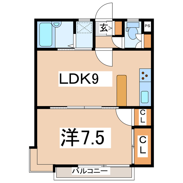 郡山市字山崎のマンションの間取り