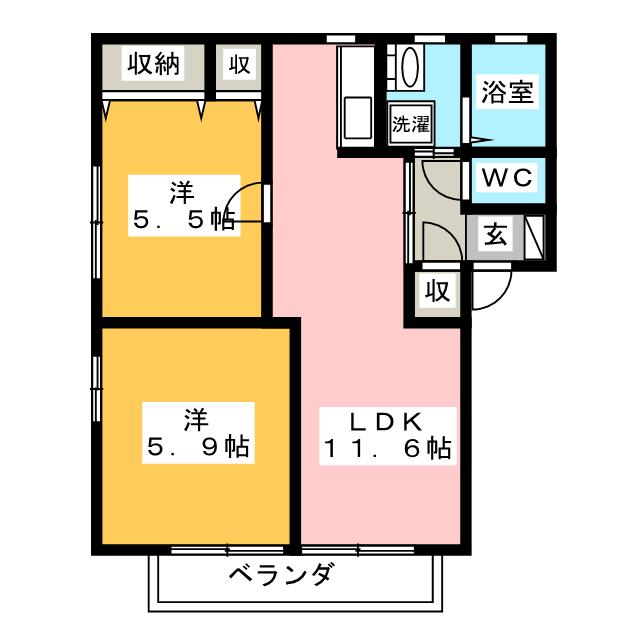 フレグランス翠Ｂの間取り