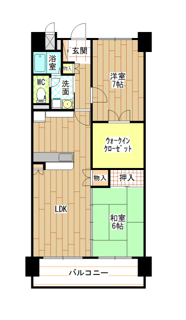 北九州市小倉北区大手町のマンションの間取り