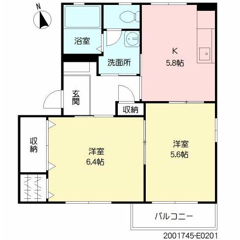 【山鹿市古閑のアパートの間取り】