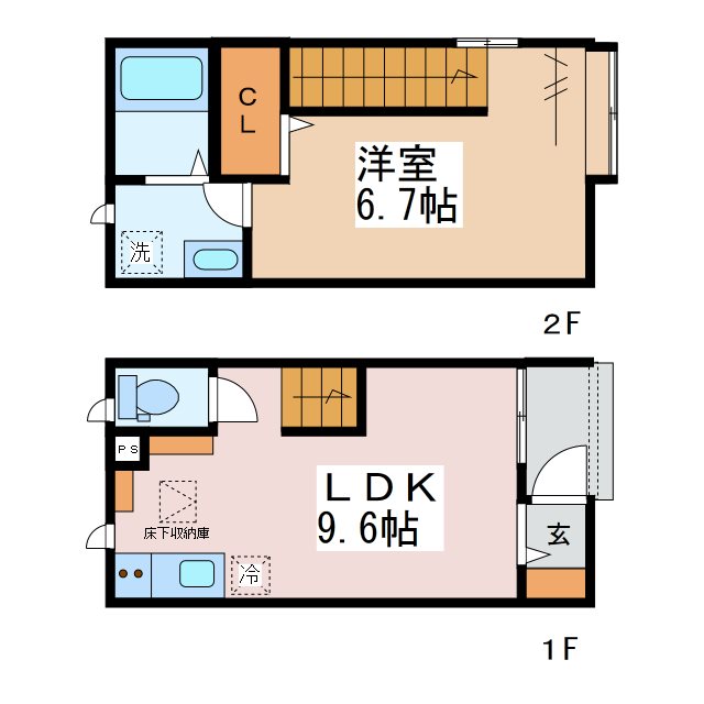 松本市笹部のアパートの間取り