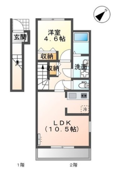 松戸市胡録台のアパートの間取り