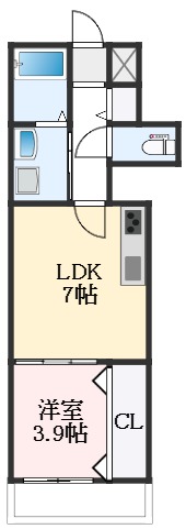 松原市西大塚のアパートの間取り