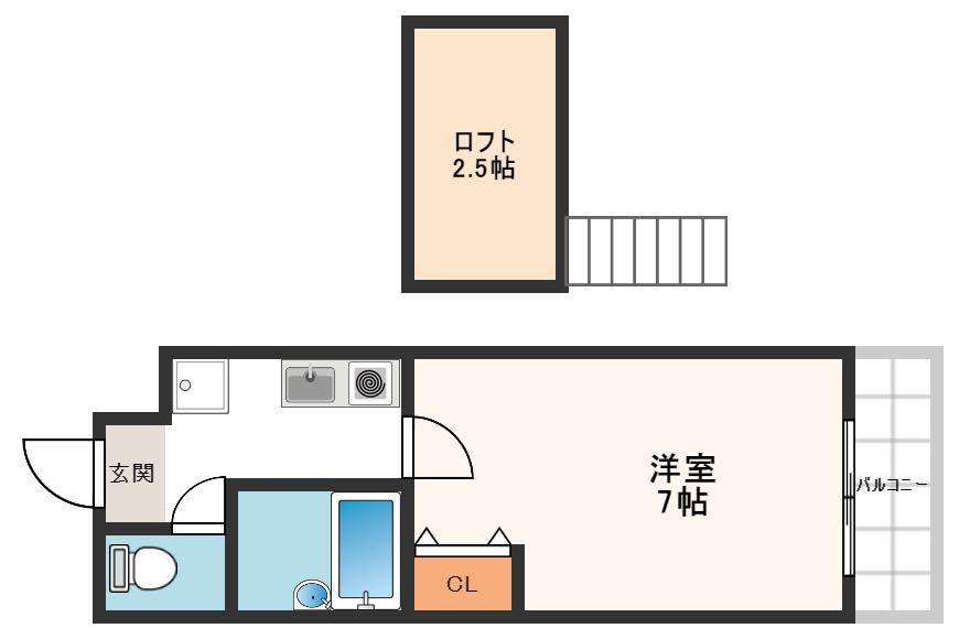 レスポワル新町の間取り