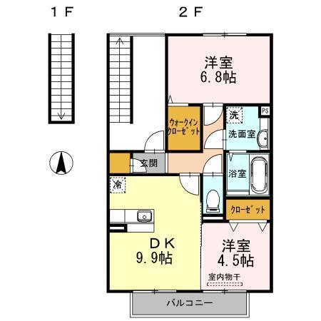 メゾンドソレイユ　弐番館の間取り