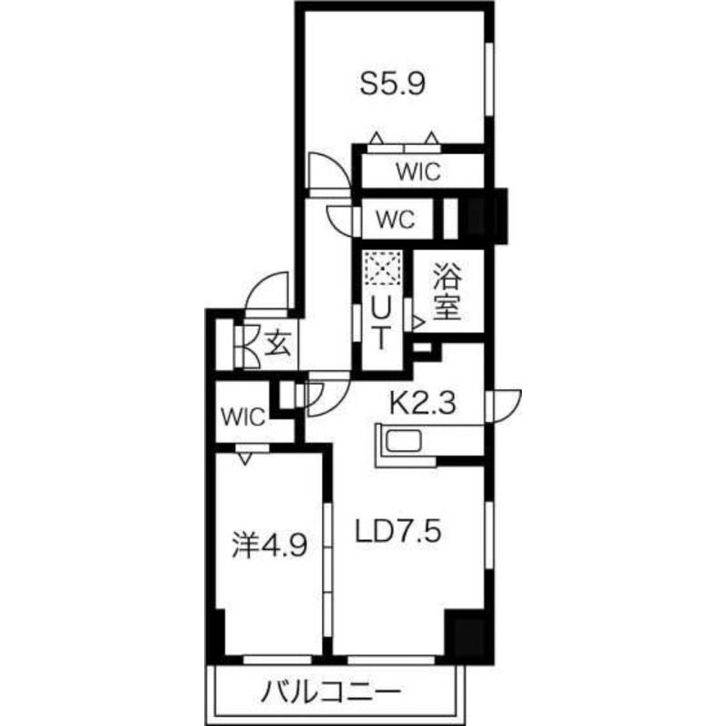 札幌市中央区南八条西のマンションの間取り