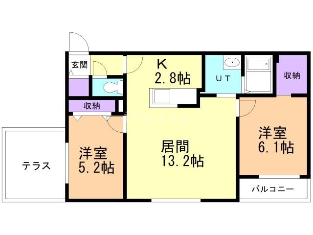 札幌市白石区菊水元町二条のマンションの間取り