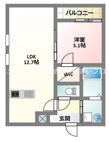 寝屋川市萱島本町のアパートの間取り