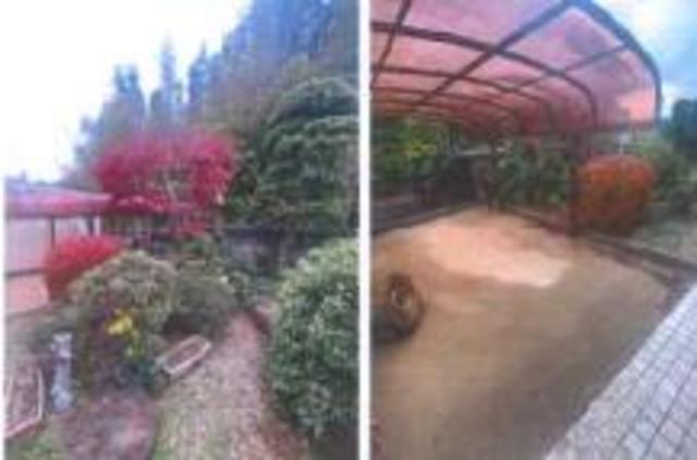 駐車場　庭と駐車場