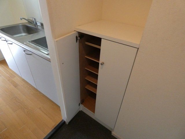 玄関　玄関にシューズボックスがあります。