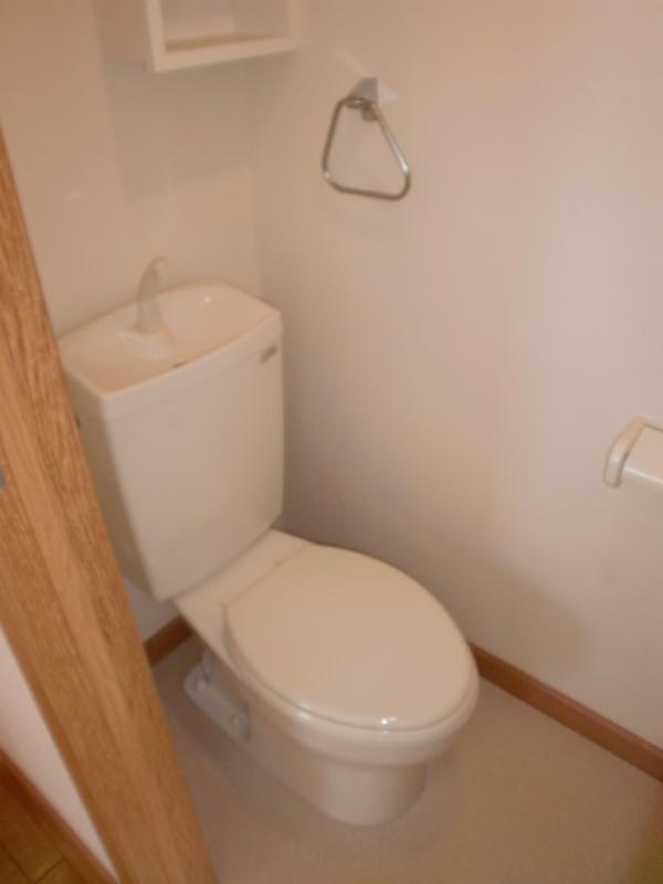 トイレ　トイレに棚あります。