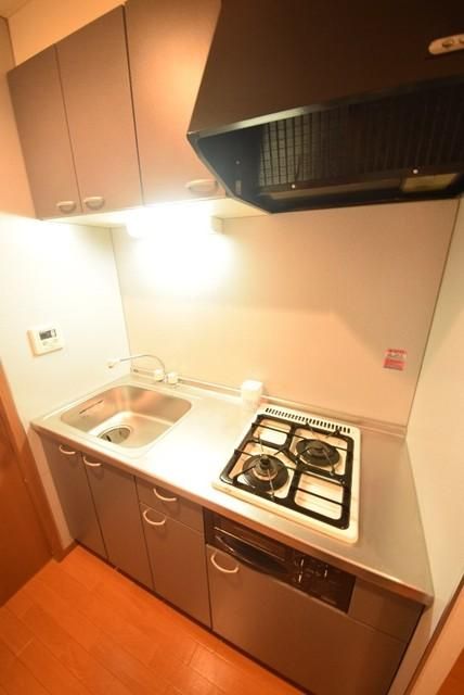 キッチン　ガスコンロ2口設置済み