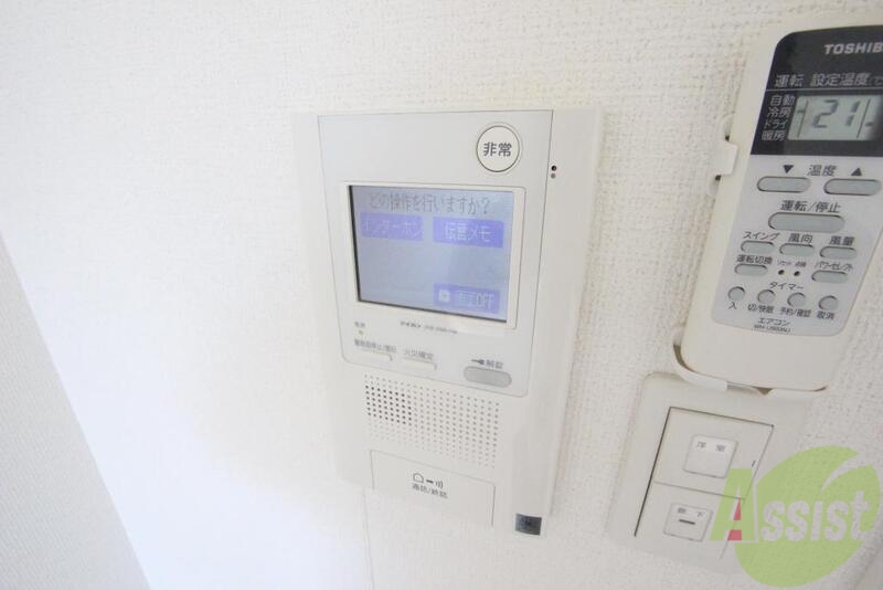 セキュリティ　オートロック、モニター付きインターフォン