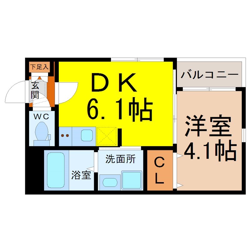 地下鉄名城線 黒川駅 徒歩4分 3階建 築5年の間取り写真