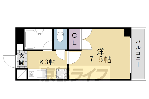 ＪＲ東海道本線 西大路駅 徒歩5分 4階建 築30年の間取り写真