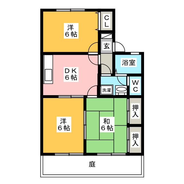 銀杏館 Aの間取り写真