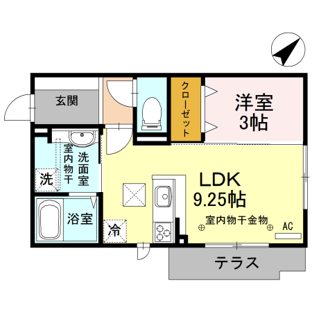 河北郡内灘町字アカシアのアパートの間取り