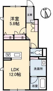 シャーメゾン　ソーレBの間取り