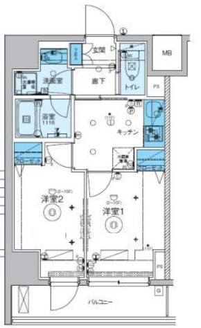 横浜市中区長者町のマンションの間取り