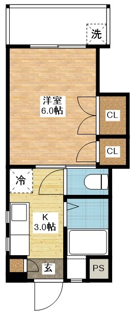 長崎市東山手町のマンションの間取り