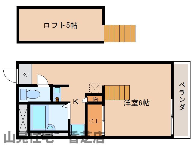 奈良県香芝市五位堂１（マンション）の賃貸物件の間取り