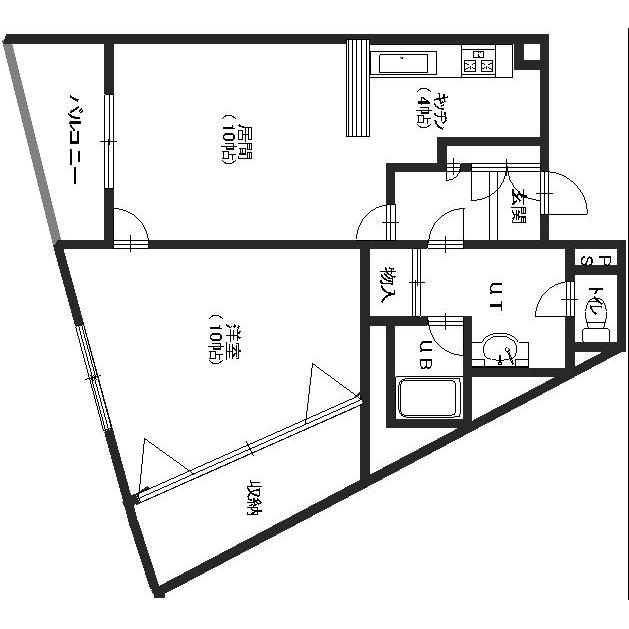 函館市谷地頭町のマンションの間取り