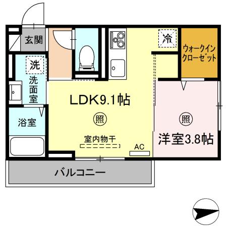 米子市新開のアパートの間取り