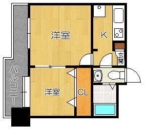 福岡市中央区薬院のマンションの間取り