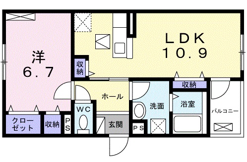 モデルノ　ケマの間取り