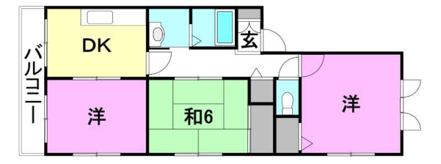 伊予市米湊のアパートの間取り