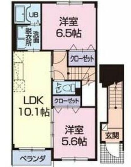 袋井市愛野南のアパートの間取り