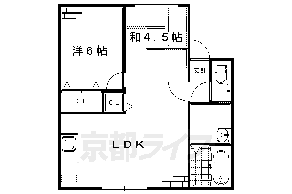 亀岡市古世町のアパートの間取り